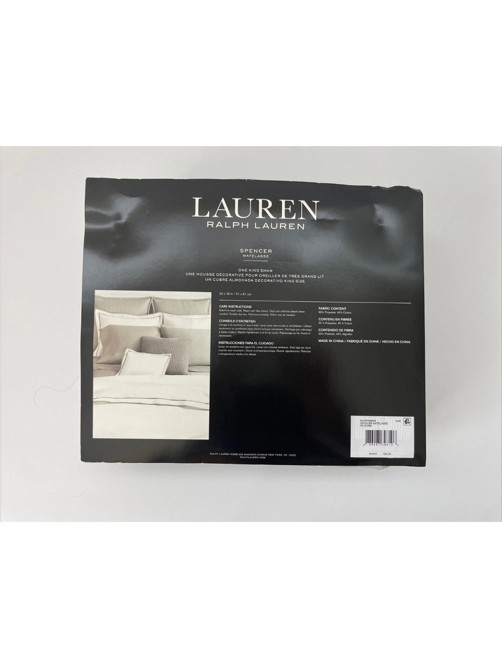 Lauren Ralph Lauren King Sham Sage Spencer Matelasse Textured NEW - Picture 3 of 7